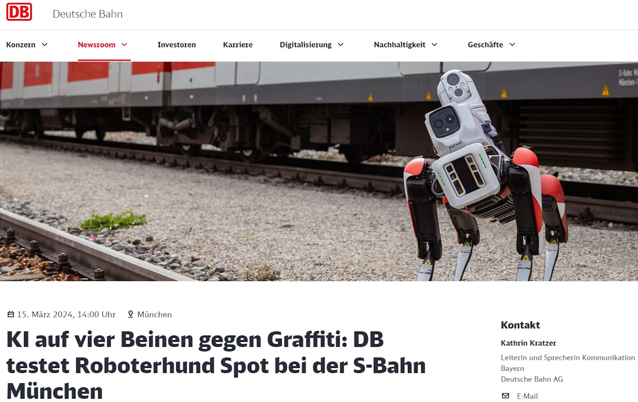 Deutsche Bahn_KI auf vier Beinen gegen Graffiti- Spot on for the next step security on DB