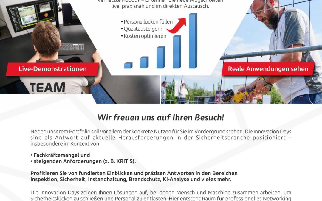Innovation Days 2026 Erleben Sie, wie Mensch und Technologie Sicherheitsaufgaben gemeinsam lösen